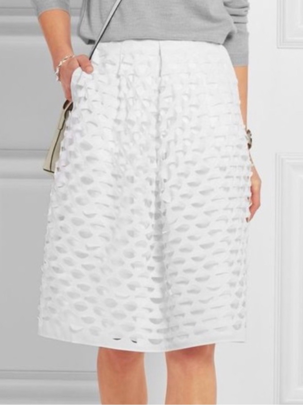 J.Crew Laser Cut Circle Midi Skirt